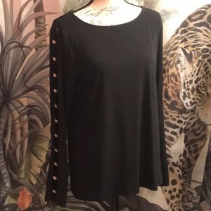 MICHAEL KORS ELEGANT RHINESTONE PEEK-A-BOO SLEEVE TUNIC SIZE LARGE